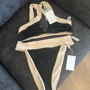 KYA Black and Cream Bikini Set